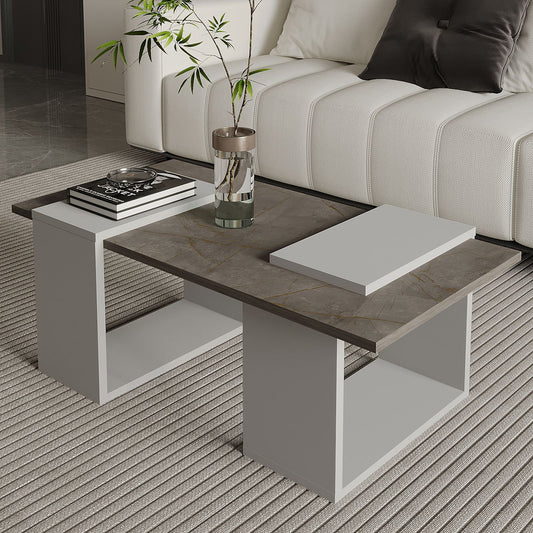 Τραπεζάκι Σαλονιού Gordion Marble - Γκρι 90 x 46,6 x 37 εκ GR382NRC1233