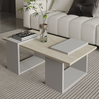 Τραπεζάκι Σαλονιού Γκρι - Travertine 90 x 46,6 x 37 εκ GR382NRC1234