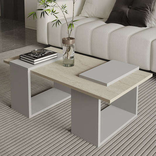 Τραπεζάκι Σαλονιού Γκρι - Travertine 90 x 46,6 x 37 εκ GR382NRC1234