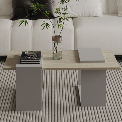 Τραπεζάκι Σαλονιού Γκρι - Travertine 90 x 46,6 x 37 εκ GR382NRC1234