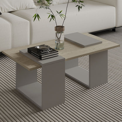 Τραπεζάκι Σαλονιού Γκρι - Travertine 90 x 46,6 x 37 εκ GR382NRC1234