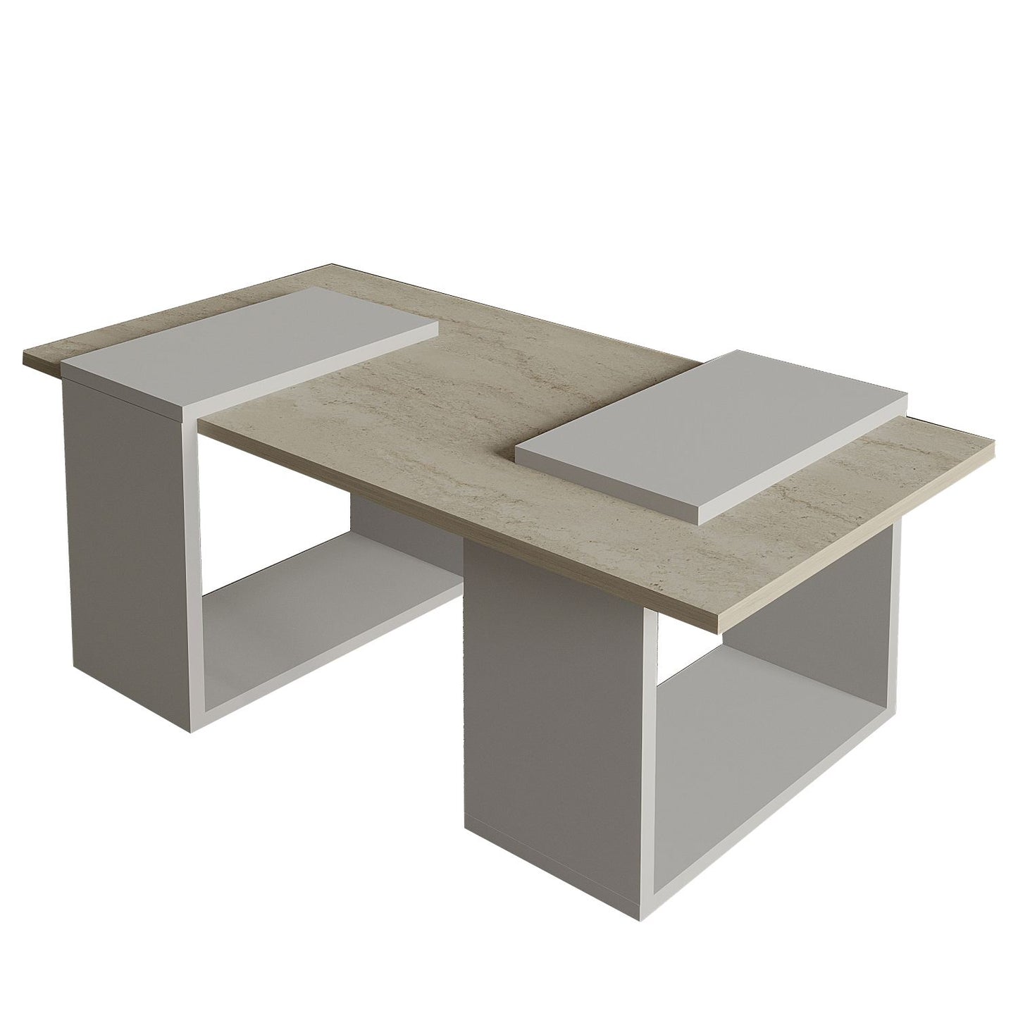 Τραπεζάκι Σαλονιού Γκρι - Travertine 90 x 46,6 x 37 εκ GR382NRC1234