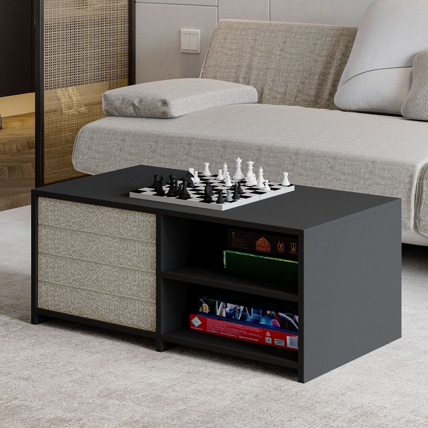Τραπεζάκι Σαλονιού Set Ανθρακί 90 x 45 x 44,1 εκ GR382NRC1246
