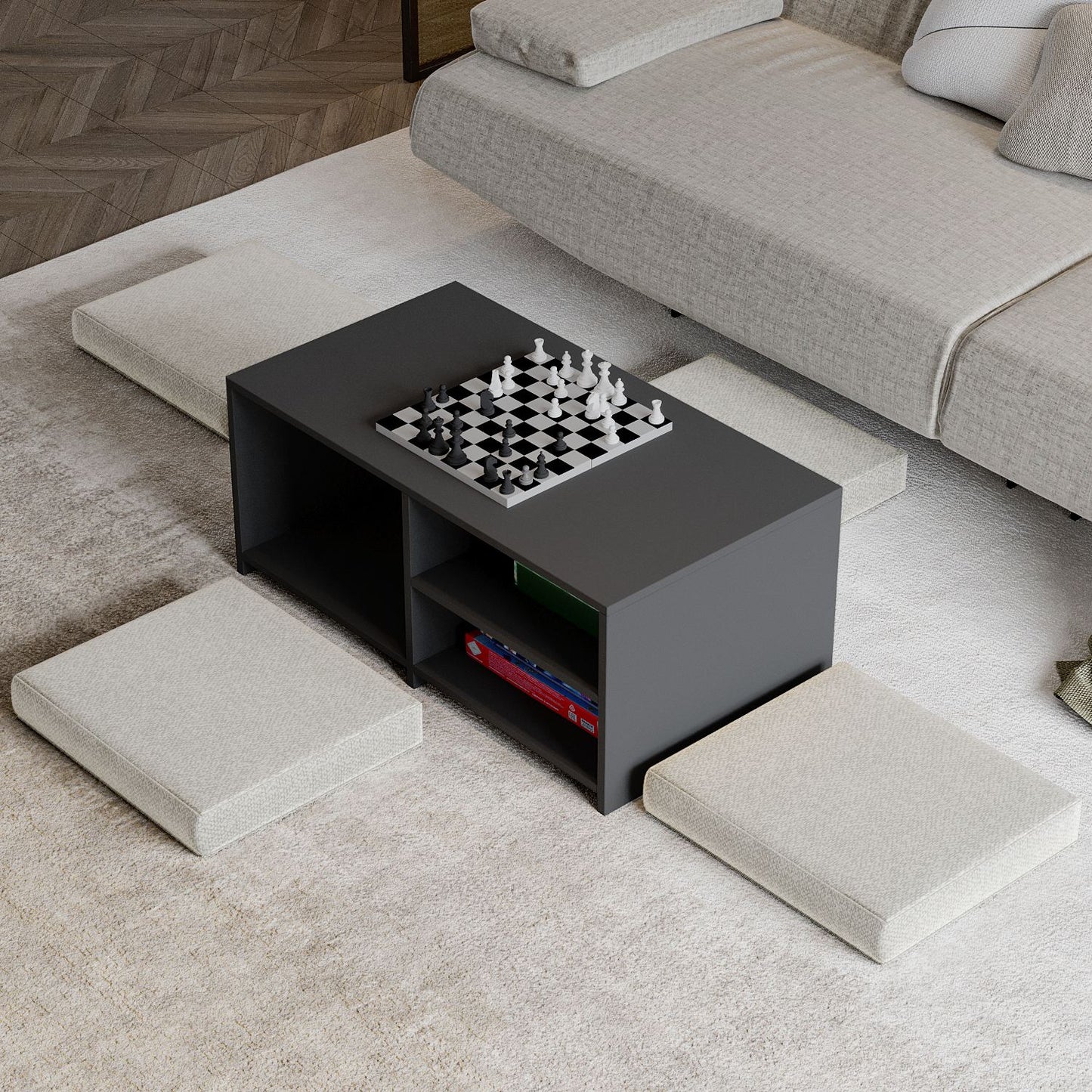 Τραπεζάκι Σαλονιού Set Ανθρακί 90 x 45 x 44,1 εκ GR382NRC1246