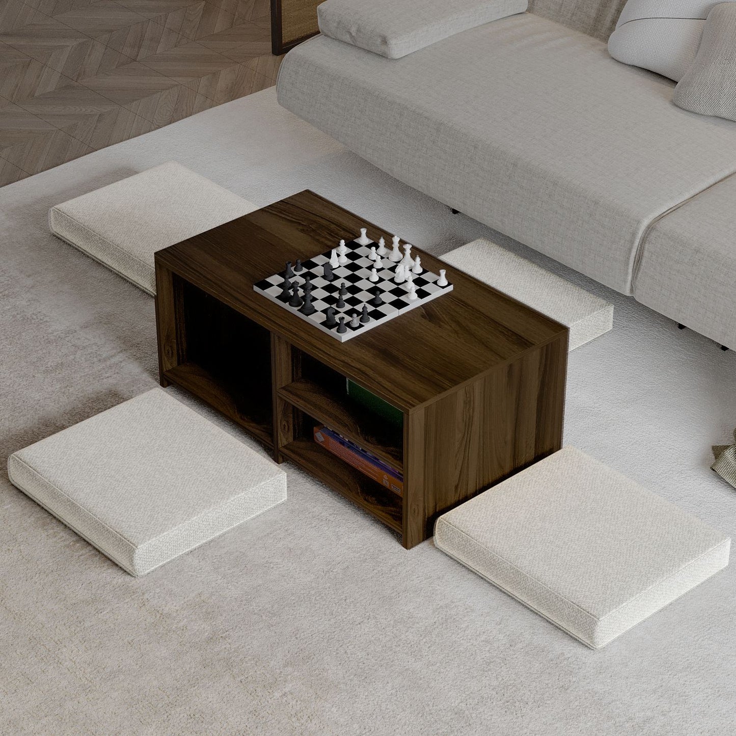 Τραπεζάκι Σαλονιού Set Καρυδί 90 x 45 x 44,1 εκ GR382NRC1247