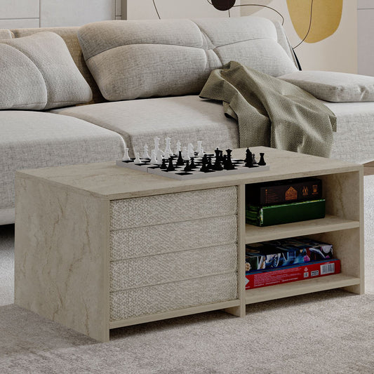Τραπεζάκι Σαλονιού Set Travertine 90 x 45 x 44,1 εκ GR382NRC1249