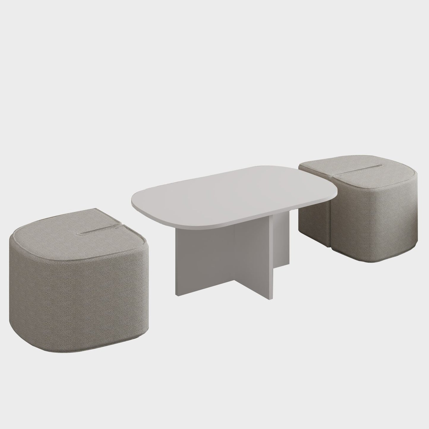 Τραπεζάκι Σαλονιού Set Λευκό 90 x 45 x 42,9 εκ GR382NRC1251