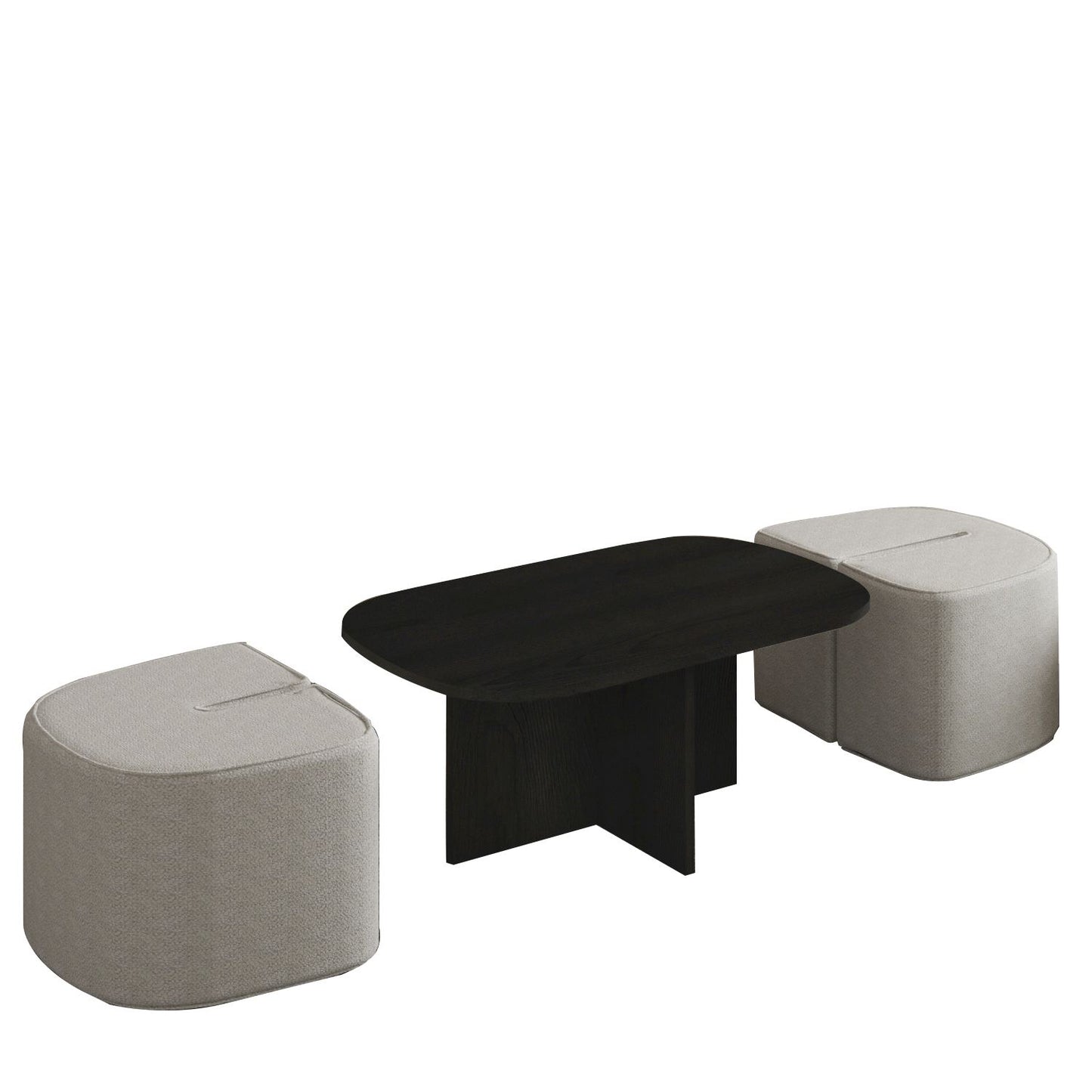 Τραπεζάκι Σαλονιού Set Μαύρο 90 x 45 x 42,9 εκ GR382NRC1254