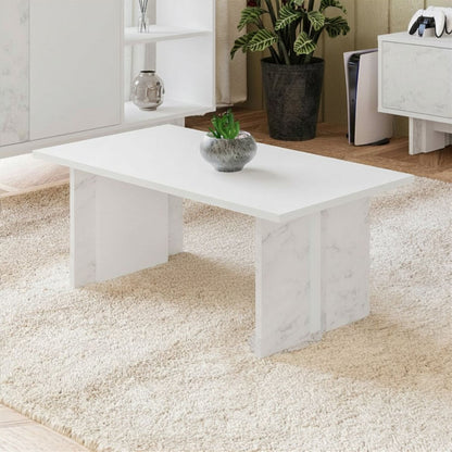 Τραπεζάκι Σαλονιού Λευκό - Marble 90 x 50 x 40 εκ GR382NRC1268