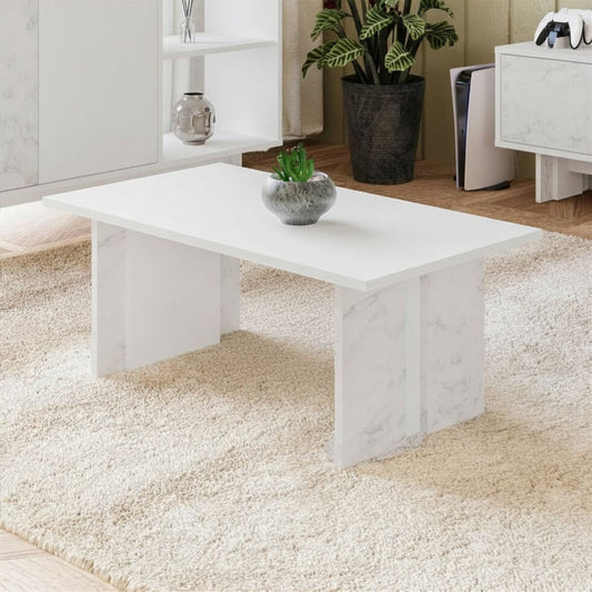 Τραπεζάκι Σαλονιού Λευκό - Marble 90 x 50 x 40 εκ GR382NRC1268