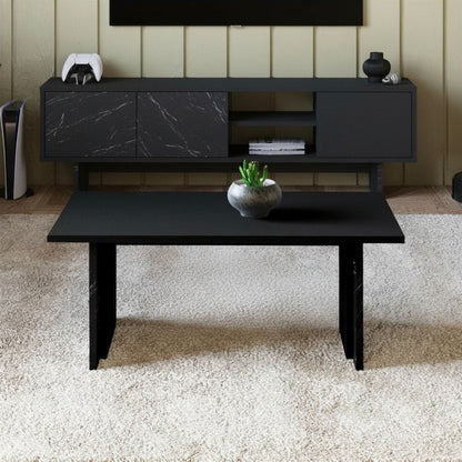Τραπεζάκι Σαλονιού Μαύρο - Marble 90 x 50 x 40 εκ GR382NRC1269