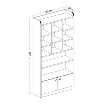 Βιβλιοθήκη 90 × 30 × 180 εκ. Λευκό GR382NRC1303