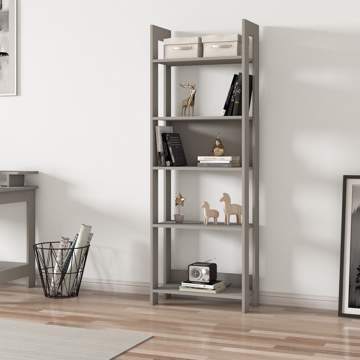 Βιβλιοθήκη 64 × 30 × 180 εκ. Γκρι GR382NRC1307