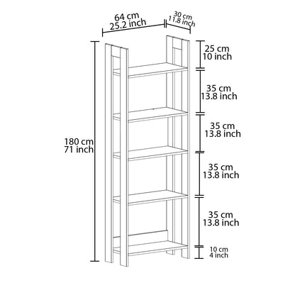 Βιβλιοθήκη 64 × 30 × 180 εκ. Γκρι GR382NRC1307