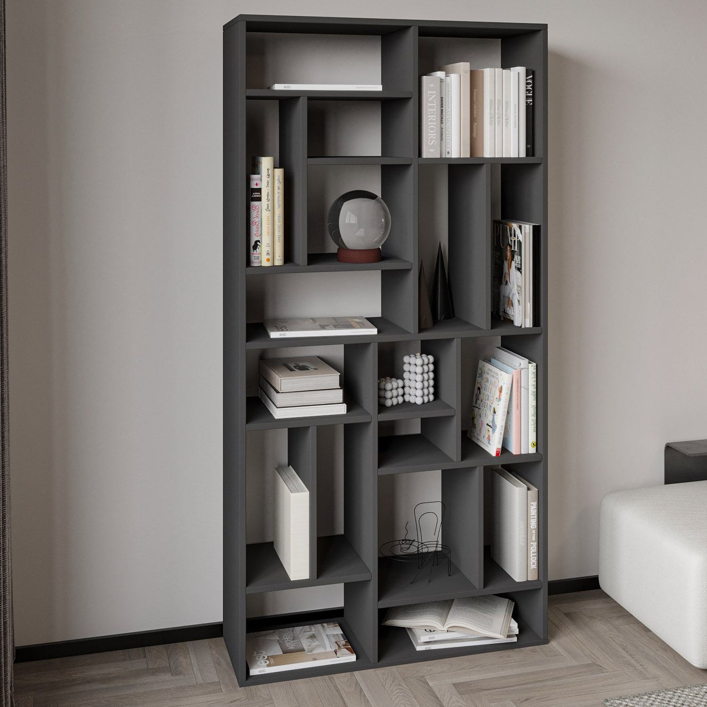 Βιβλιοθήκη 90 × 30 × 180 εκ. Ανθρακί GR382NRC1321