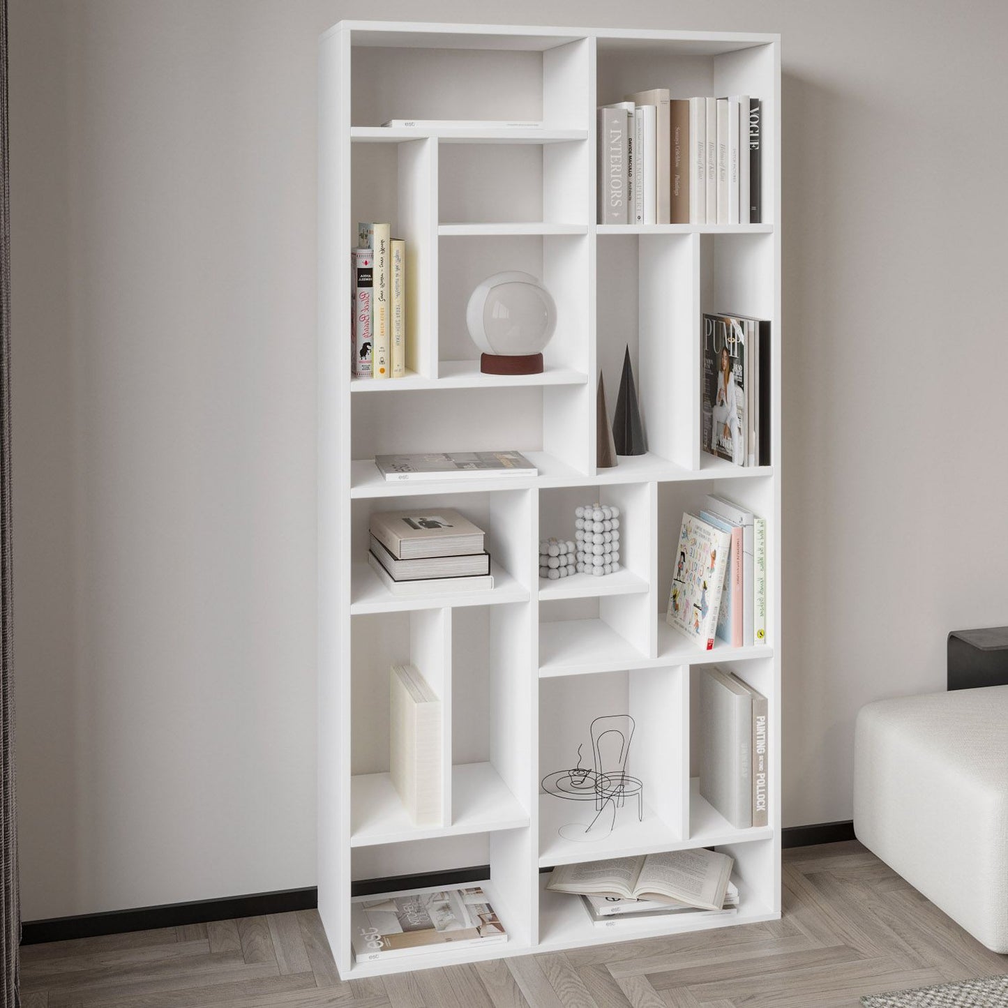 Βιβλιοθήκη 90 × 30 × 180 εκ. Λευκό GR382NRC1322