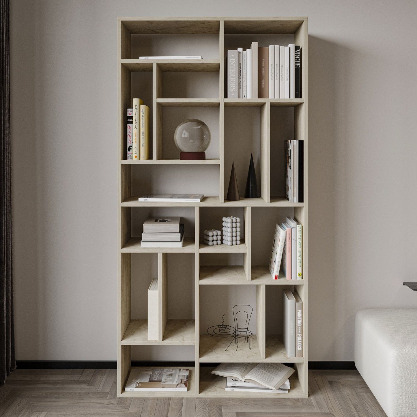 Βιβλιοθήκη 90 × 30 × 180 εκ. Travertine GR382NRC1324