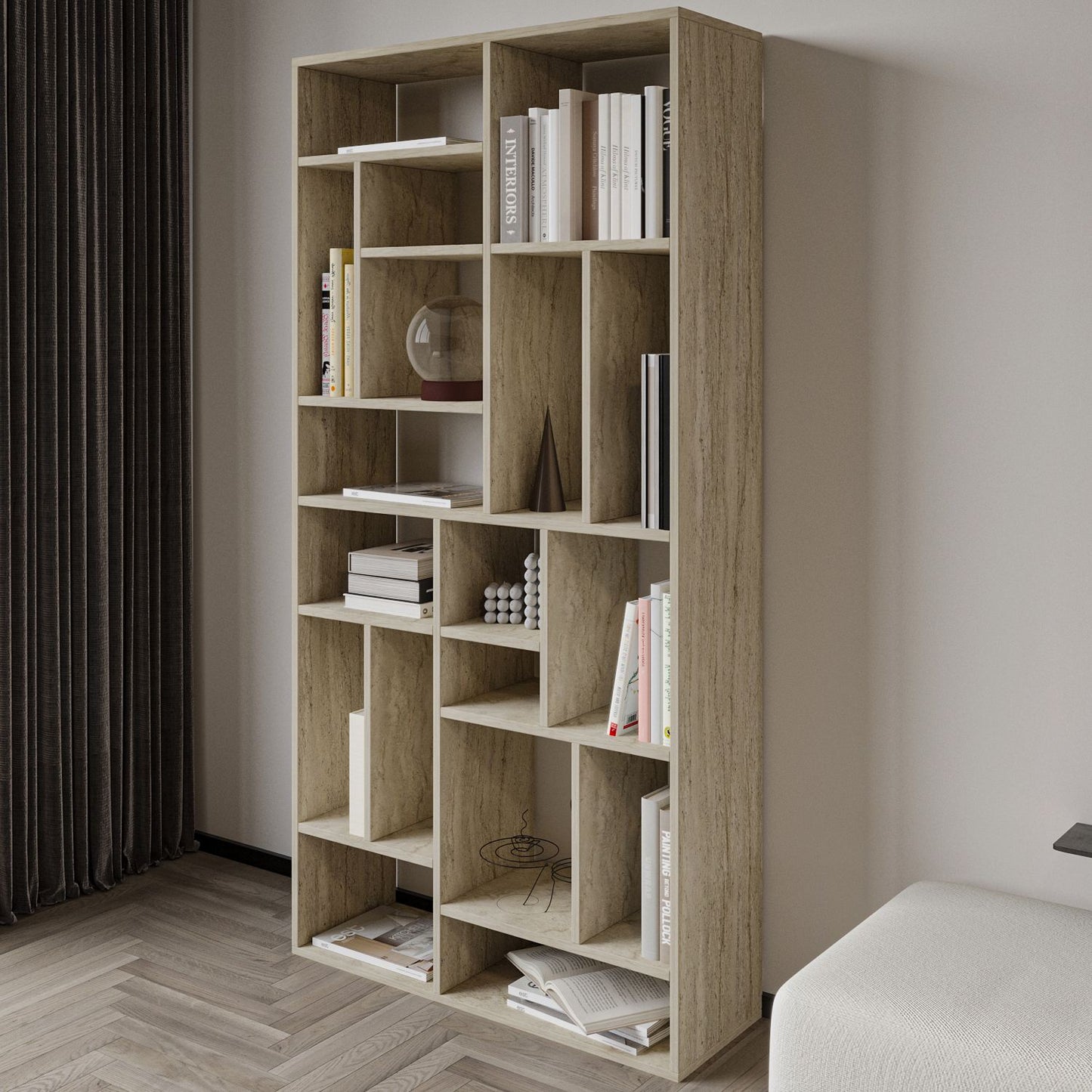 Βιβλιοθήκη 90 × 30 × 180 εκ. Travertine GR382NRC1324