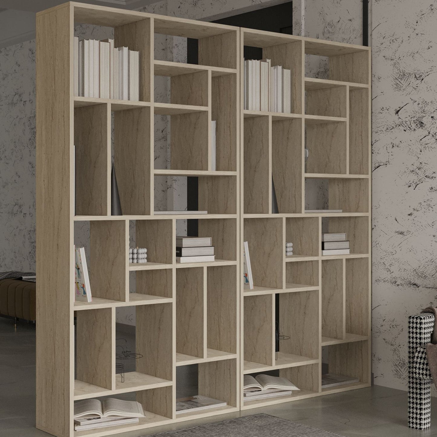 Βιβλιοθήκη 90 × 30 × 180 εκ. Travertine GR382NRC1324