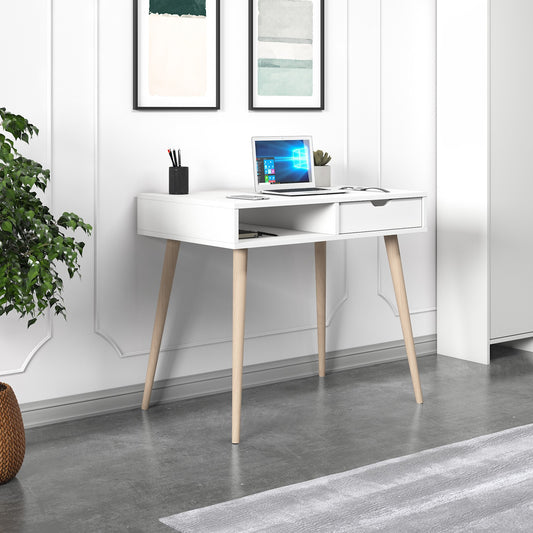 Γραφείο Υπολογιστή και Μελέτης 90x80x60 εκ. Λευκό Wooden | 382NRC1410