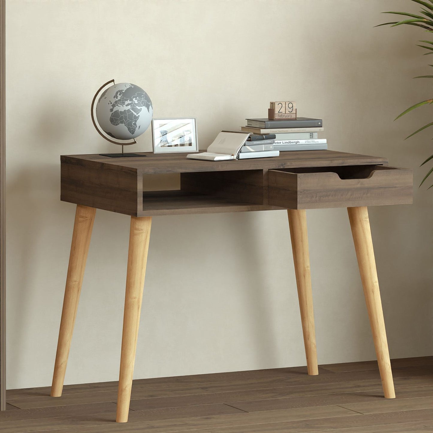 Γραφείο Υπολογιστή και Μελέτης 90x80x60 εκ. Antique Καρυδί Wooden | 382NRC1411