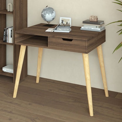 Γραφείο Υπολογιστή και Μελέτης 90x80x60 εκ. Antique Καρυδί Wooden | 382NRC1411