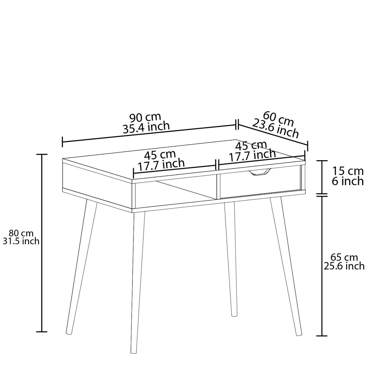 Γραφείο Υπολογιστή και Μελέτης 90x80x60 εκ. Γκρι Wooden | 382NRC1412