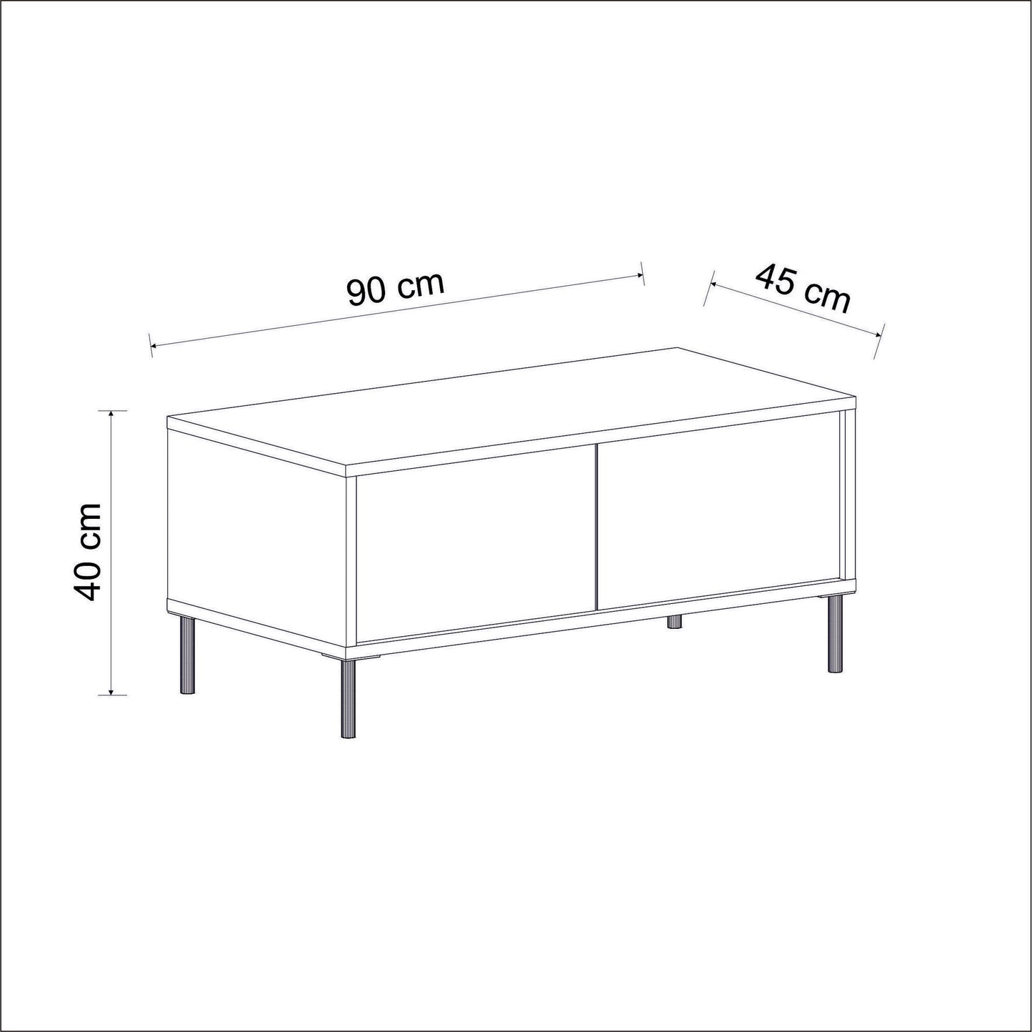 Τραπεζάκι Σαλονιού Λευκό 90 x 45 x 40 εκ GR382NRC1525