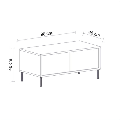 Τραπεζάκι Σαλονιού Λευκό 90 x 45 x 40 εκ GR382NRC1525