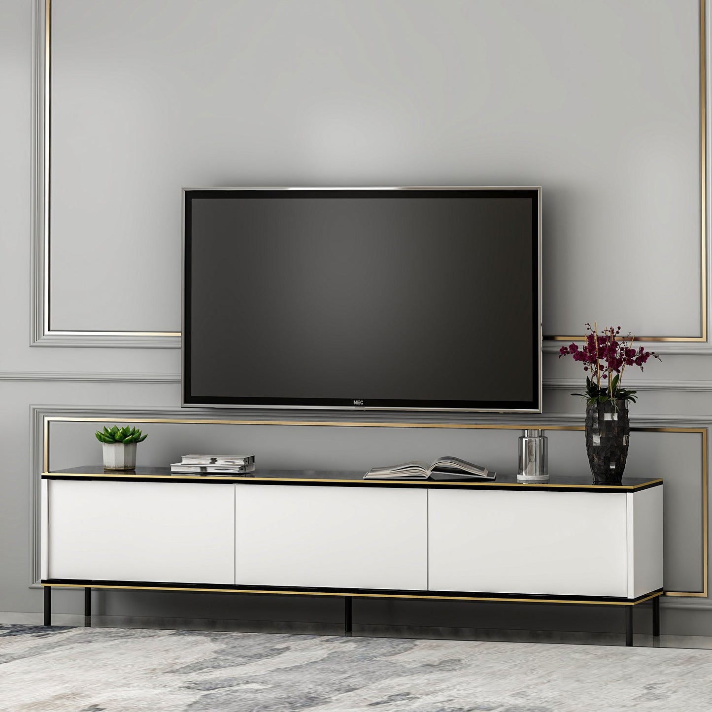 Έπιπλο Τηλεόρασης TV Βάση Σύνθεση Λευκό | 382NRC1526