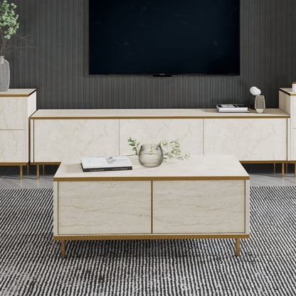 Τραπεζάκι Σαλονιού Travertine - Χρυσό 90 x 45 x 40 εκ GR382NRC1532