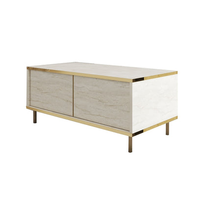 Τραπεζάκι Σαλονιού Travertine - Χρυσό 90 x 45 x 40 εκ GR382NRC1532