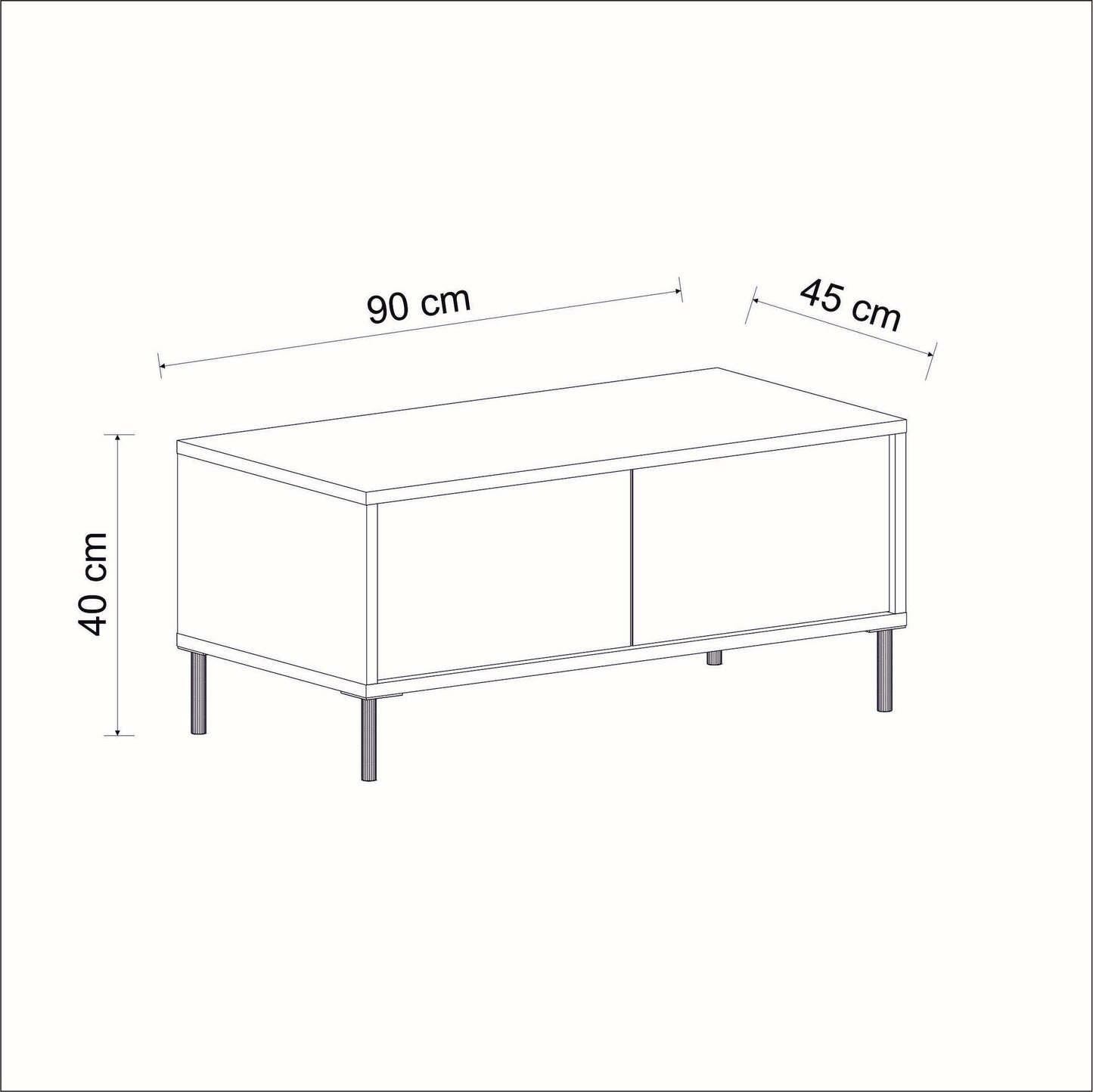 Τραπεζάκι Σαλονιού Travertine - Χρυσό 90 x 45 x 40 εκ GR382NRC1532