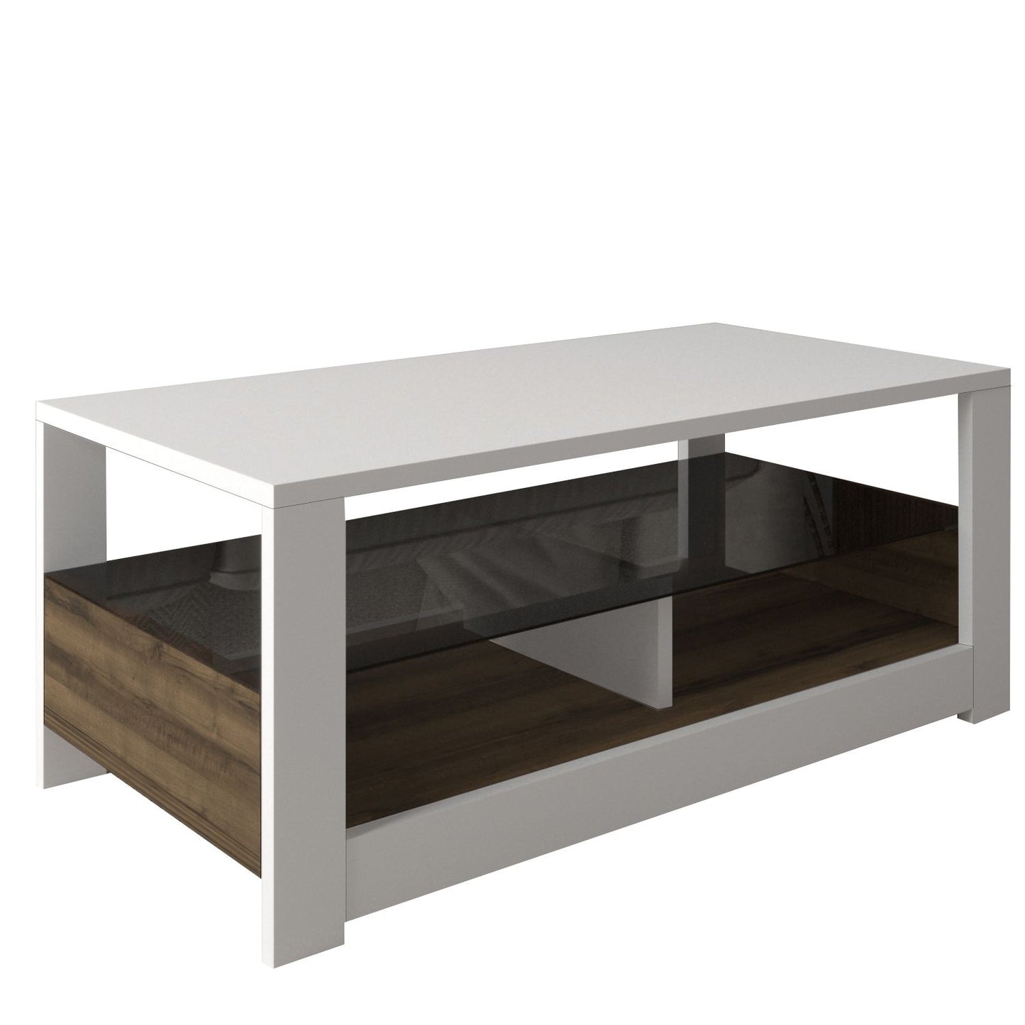Τραπεζάκι Σαλονιού Λευκό - Δρυς 90 x 45 x 37 εκ GR382NRC1533