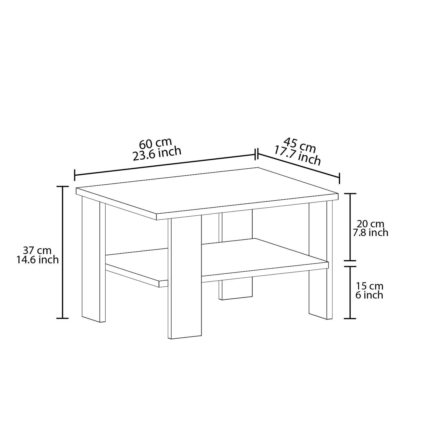 Τραπεζάκι Σαλονιού Γκρι 60 x 45 x 37 εκ GR382NRC1538