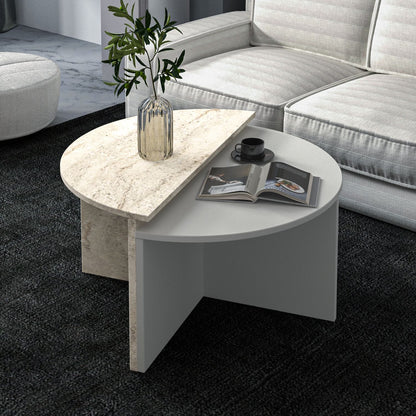 Τραπεζάκι Σαλονιού Γκρι - Travertine 70 x 38 x 51,8 εκ GR382NRC1544