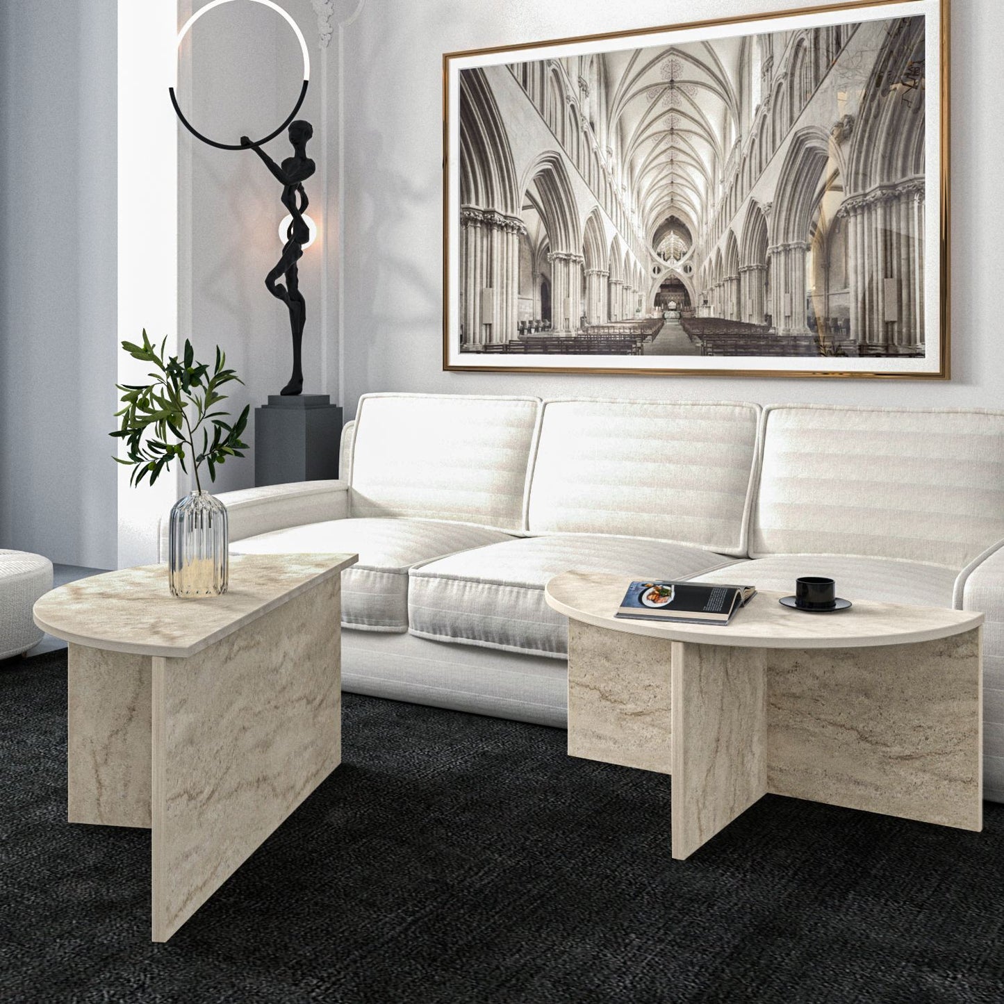 Τραπεζάκι Σαλονιού Travertine 70 x 38 x 51,8 εκ GR382NRC1546