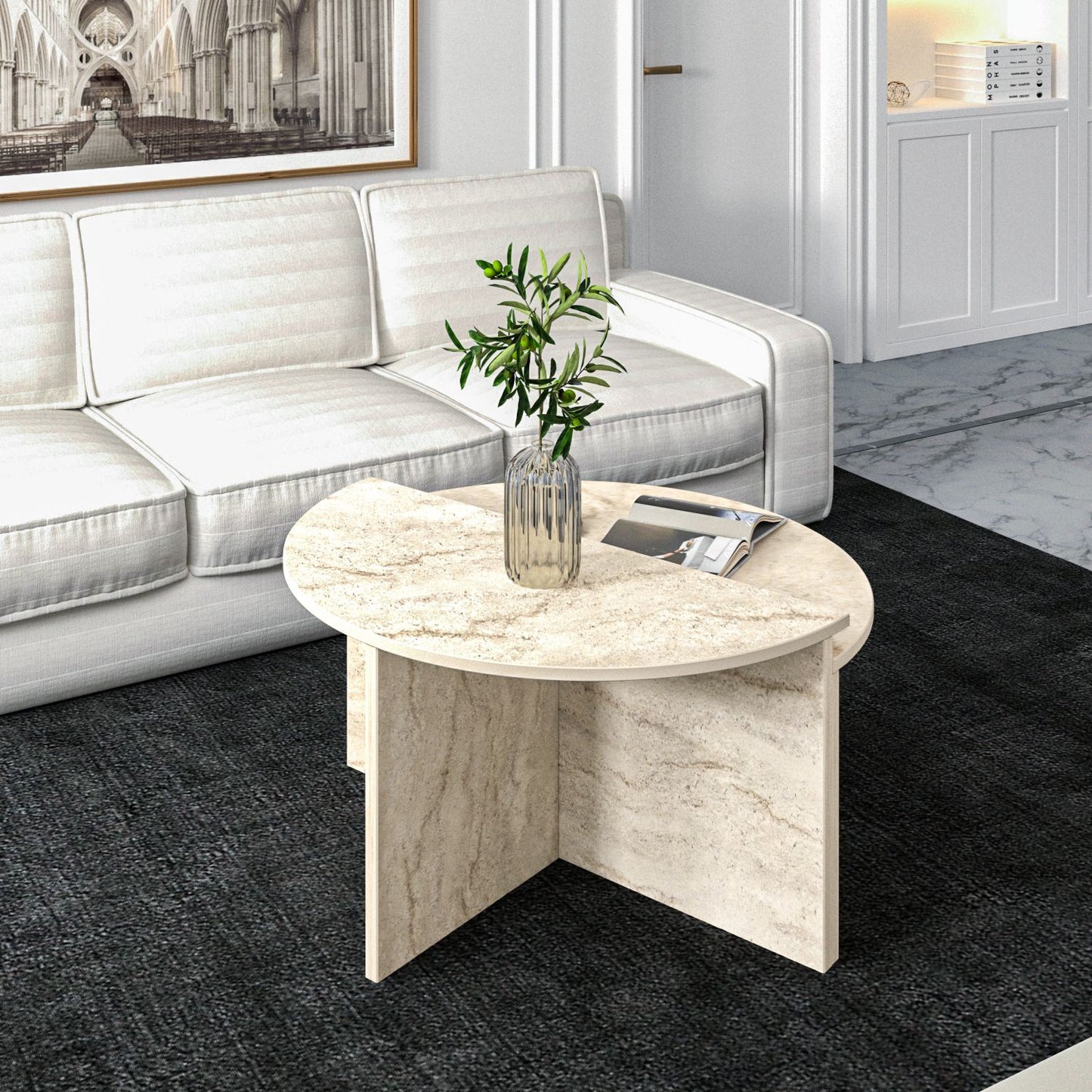 Τραπεζάκι Σαλονιού Travertine 70 x 38 x 51,8 εκ GR382NRC1546
