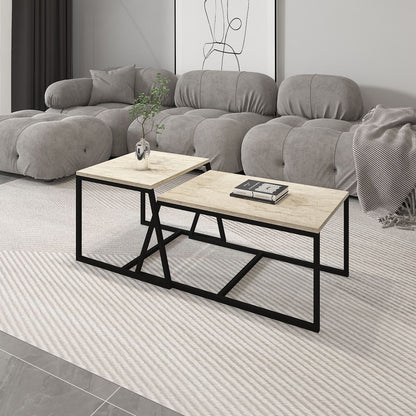 Τραπεζάκι Σαλονιού Travertine 75 x 50 x 38 εκ GR382NRC1547