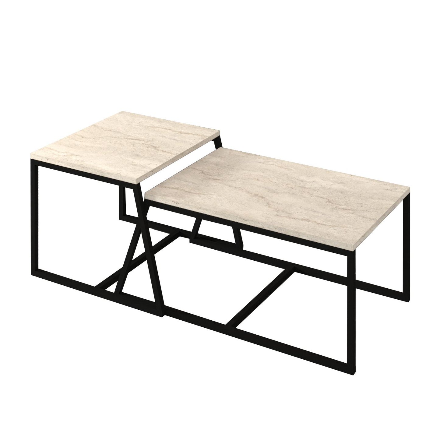 Τραπεζάκι Σαλονιού Travertine 75 x 50 x 38 εκ GR382NRC1547