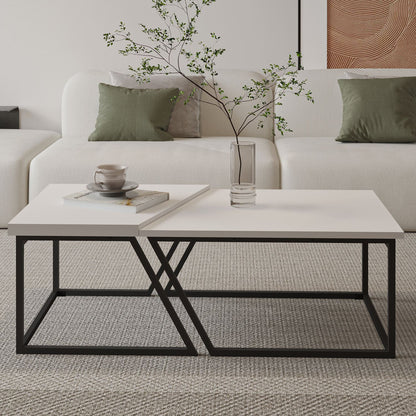 Τραπεζάκι Σαλονιού Set Λευκό 60 x 60 x 38,8 εκ GR382NRC1551