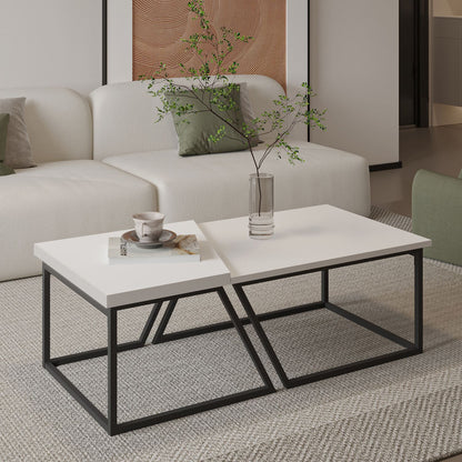 Τραπεζάκι Σαλονιού Set Λευκό 60 x 60 x 38,8 εκ GR382NRC1551