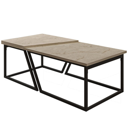 Τραπεζάκι Σαλονιού Set Travetine 60 x 60 x 38,8 εκ GR382NRC1555