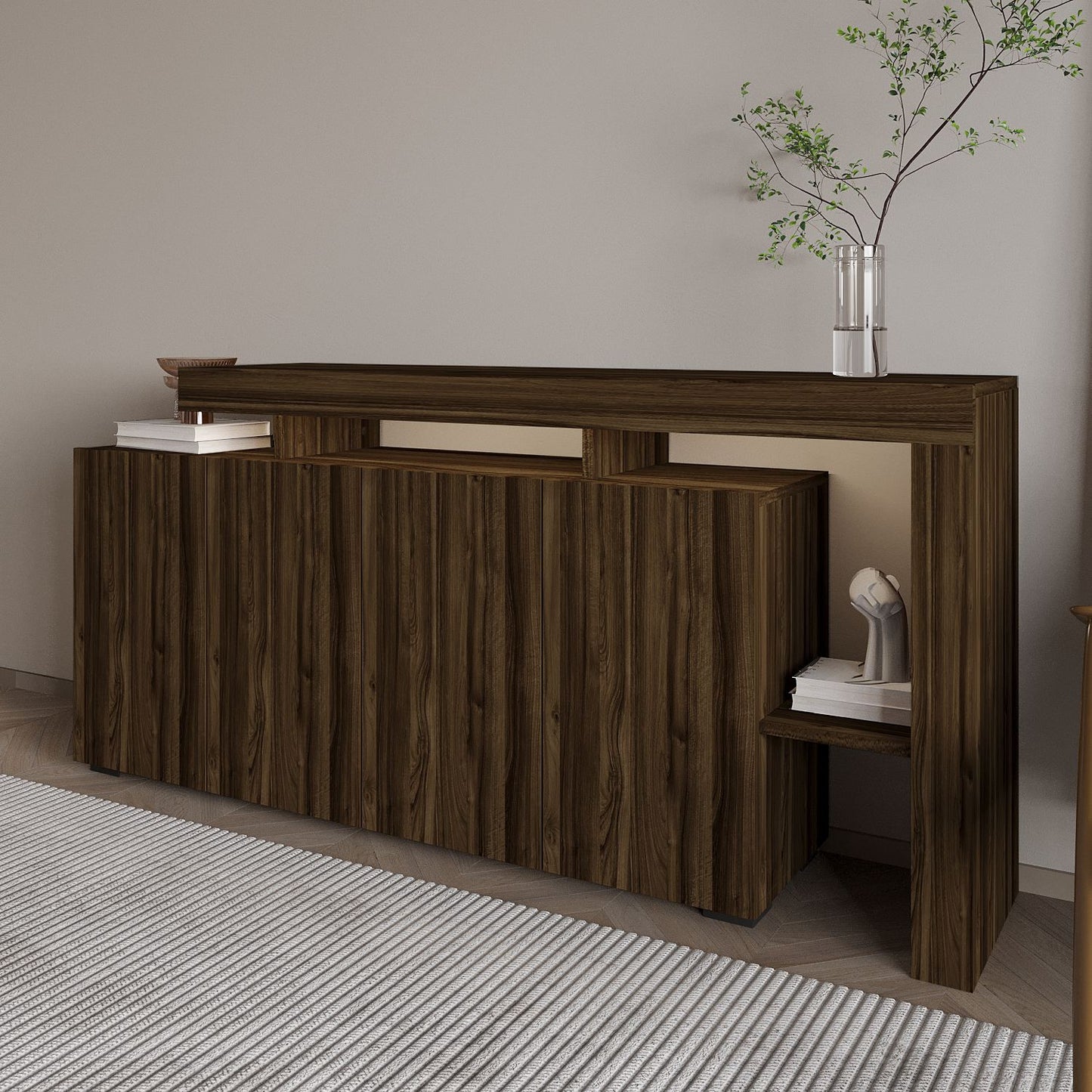 Μπουφές Καρυδί 170x35x80cm | 382NRC1607