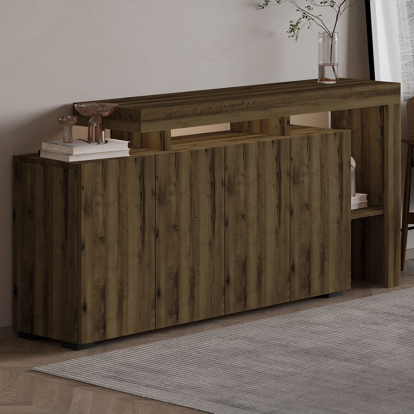 Μπουφές Antique Καρυδί 170x35x80cm | 382NRC1608