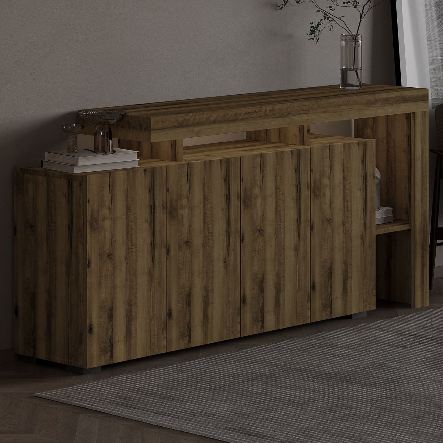 Μπουφές Antique Καρυδί 170x35x80cm | 382NRC1608