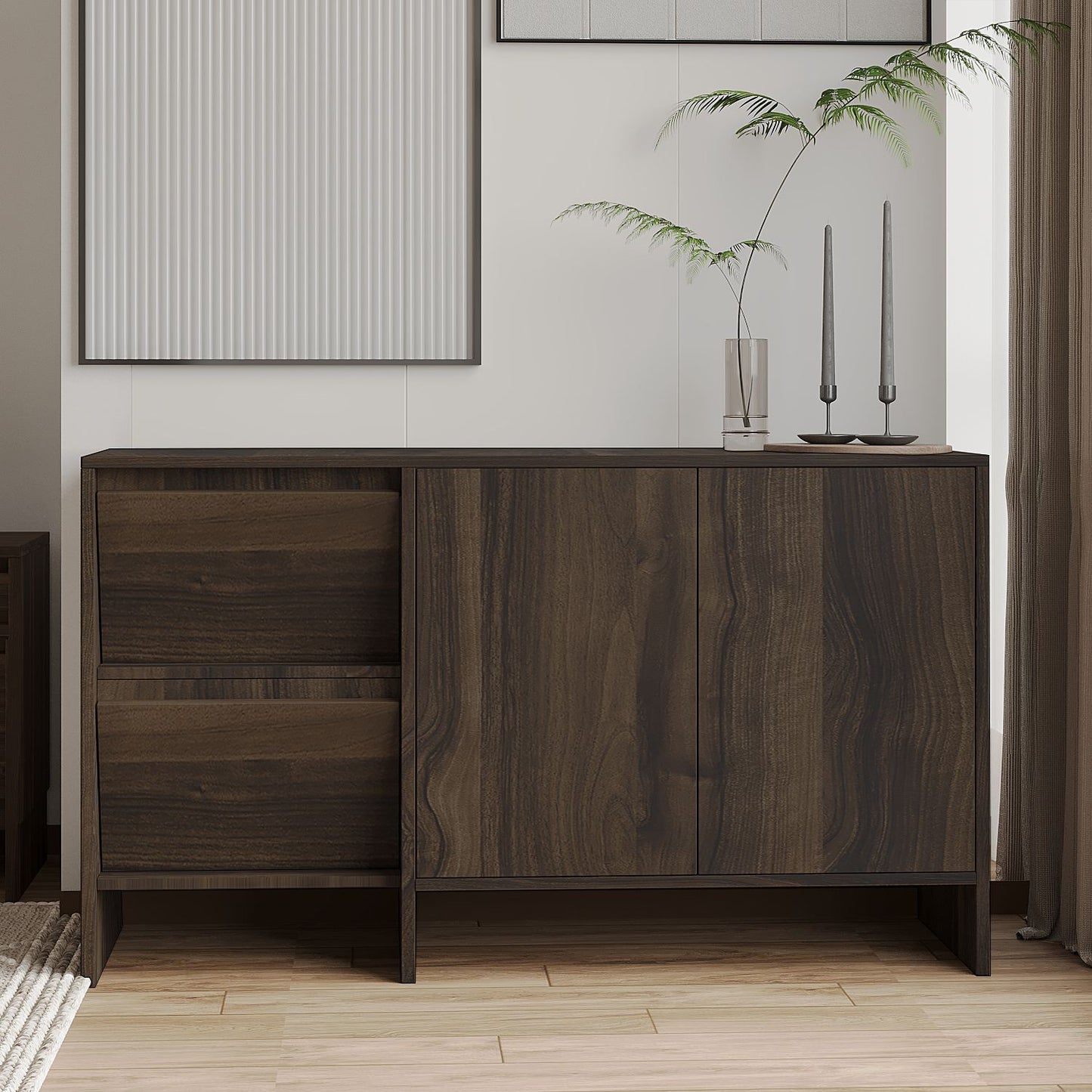 Μπουφές Καρυδί 130x44x81,8cm | 382NRC1611