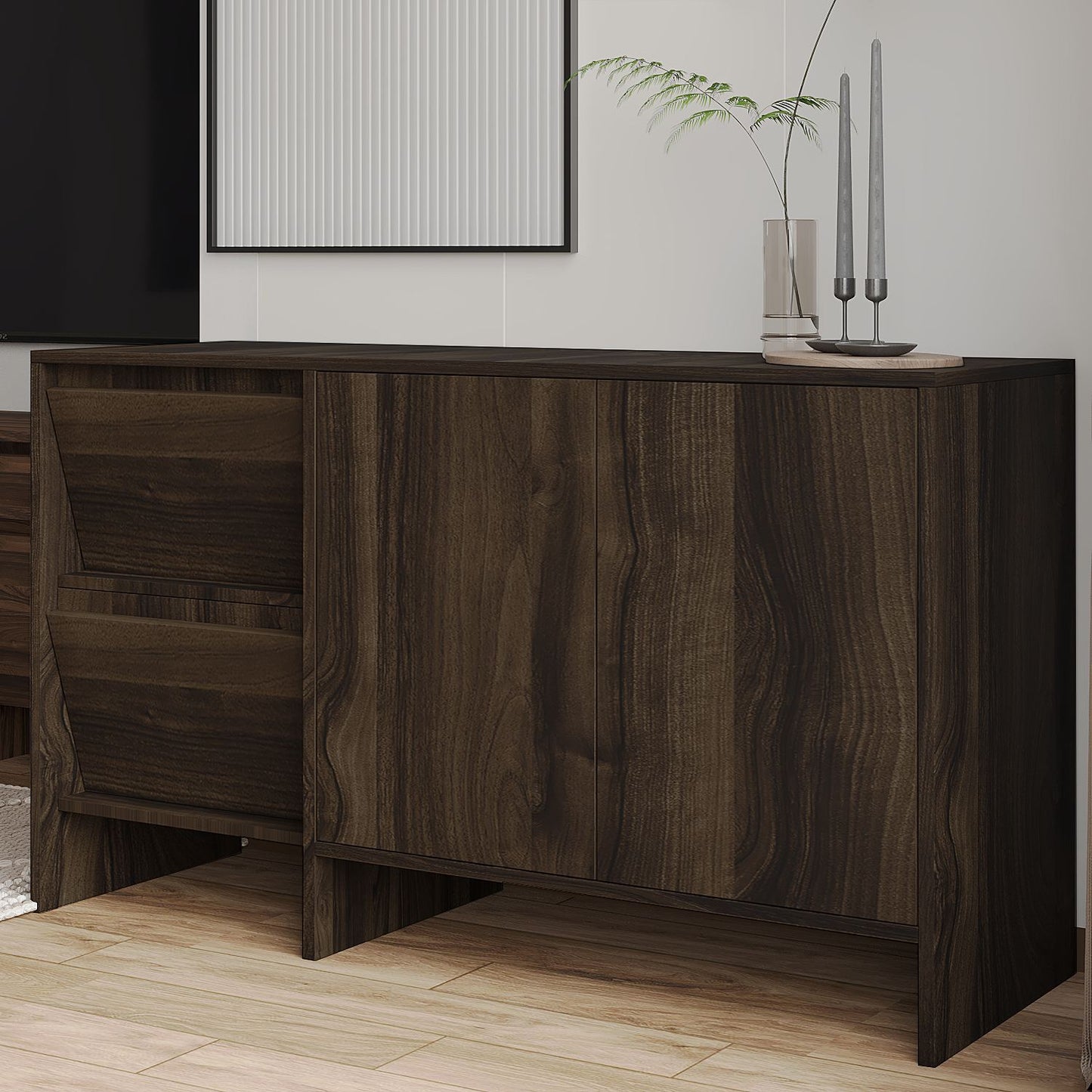 Μπουφές Καρυδί 130x44x81,8cm | 382NRC1611