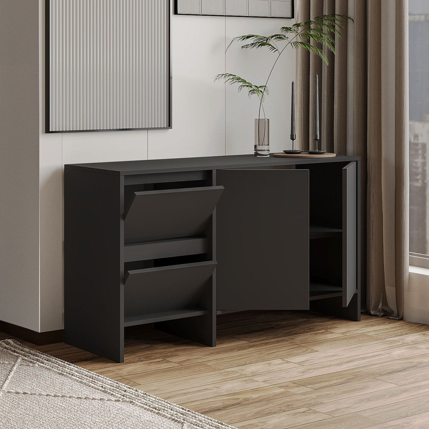 Μπουφές Ανθρακί 130x44x81,8cm | 382NRC1614