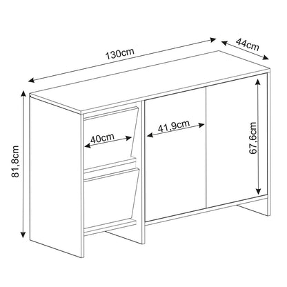 Μπουφές Ανθρακί 130x44x81,8cm | 382NRC1614